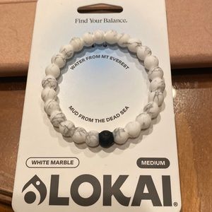 Beautiful brand new Lokai bracelet size medium gorgeous white marble color